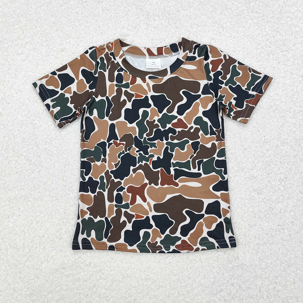 BT0905  baby boys clothes brown duck camouflage summer tshirts