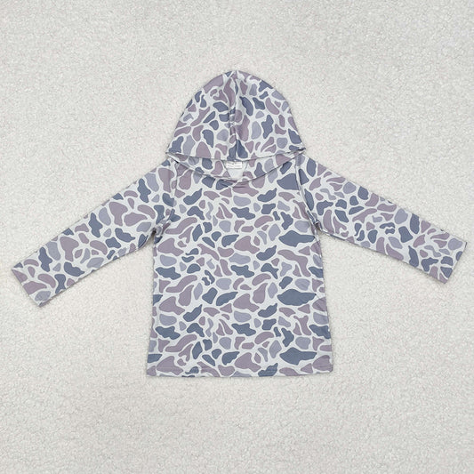 BT0922 Kids Old School Camouflage Camo Hoodie Long Sleeve Tops