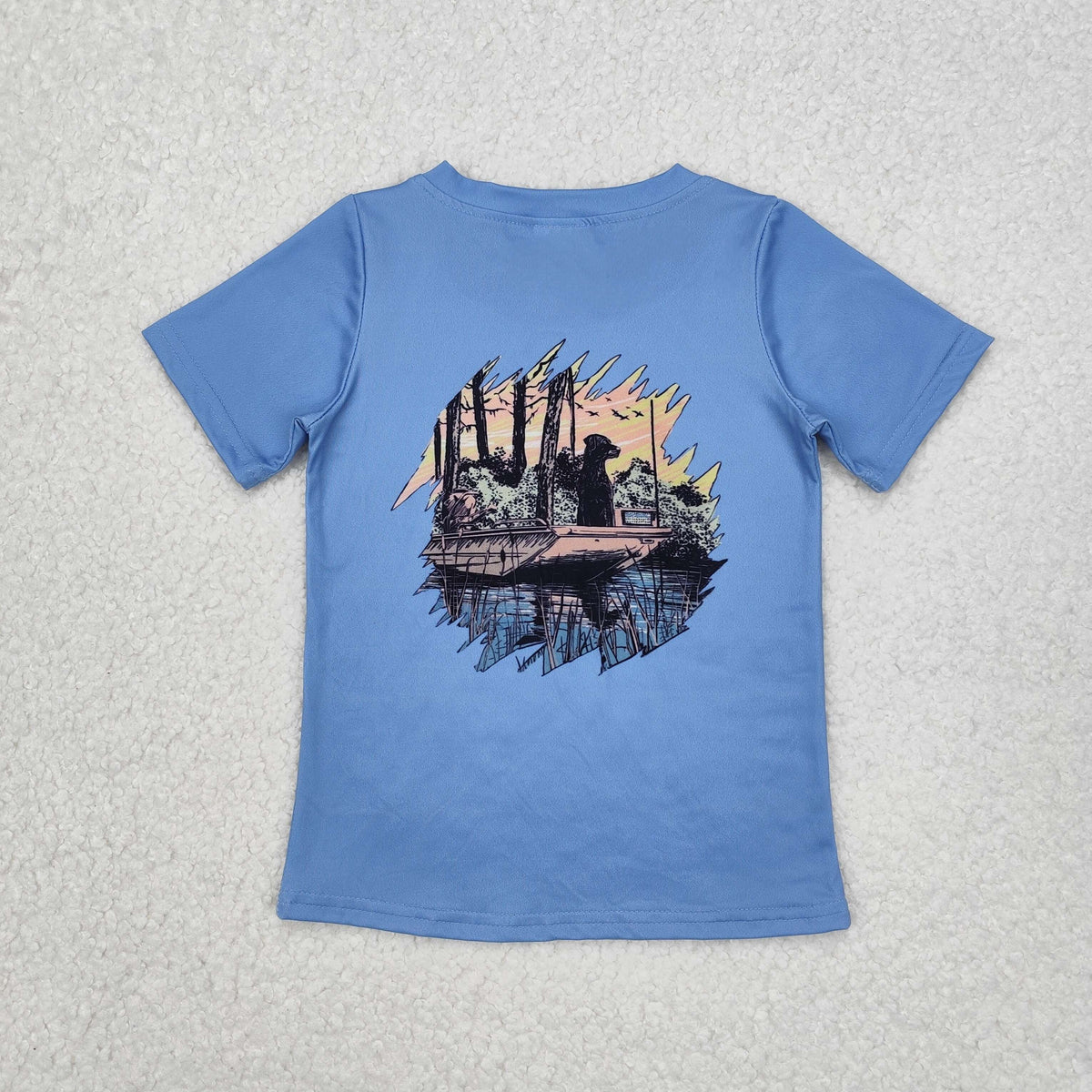 Sibling Baby Boys Short Sleeve Dogs Ducks Fishing Hunting T-shirts Tops