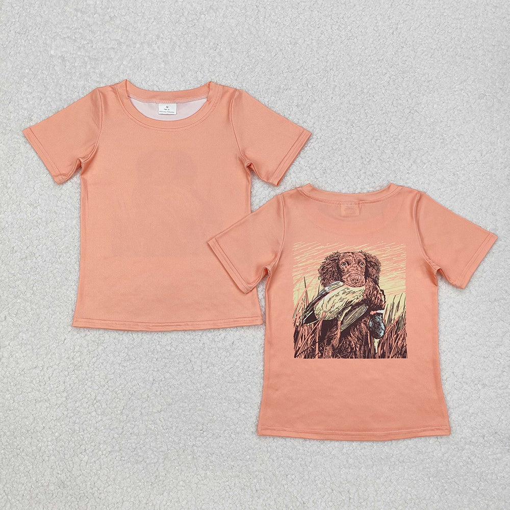 Sibling Baby Boys Short Sleeve Dogs Ducks Fishing Hunting T-shirts Tops