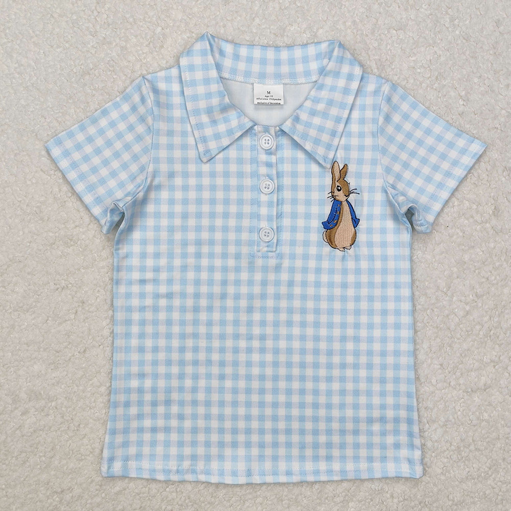 Sibling Baby Boys Embroidery Eggs Rabbits Cross Easter Polo Shirts Tops