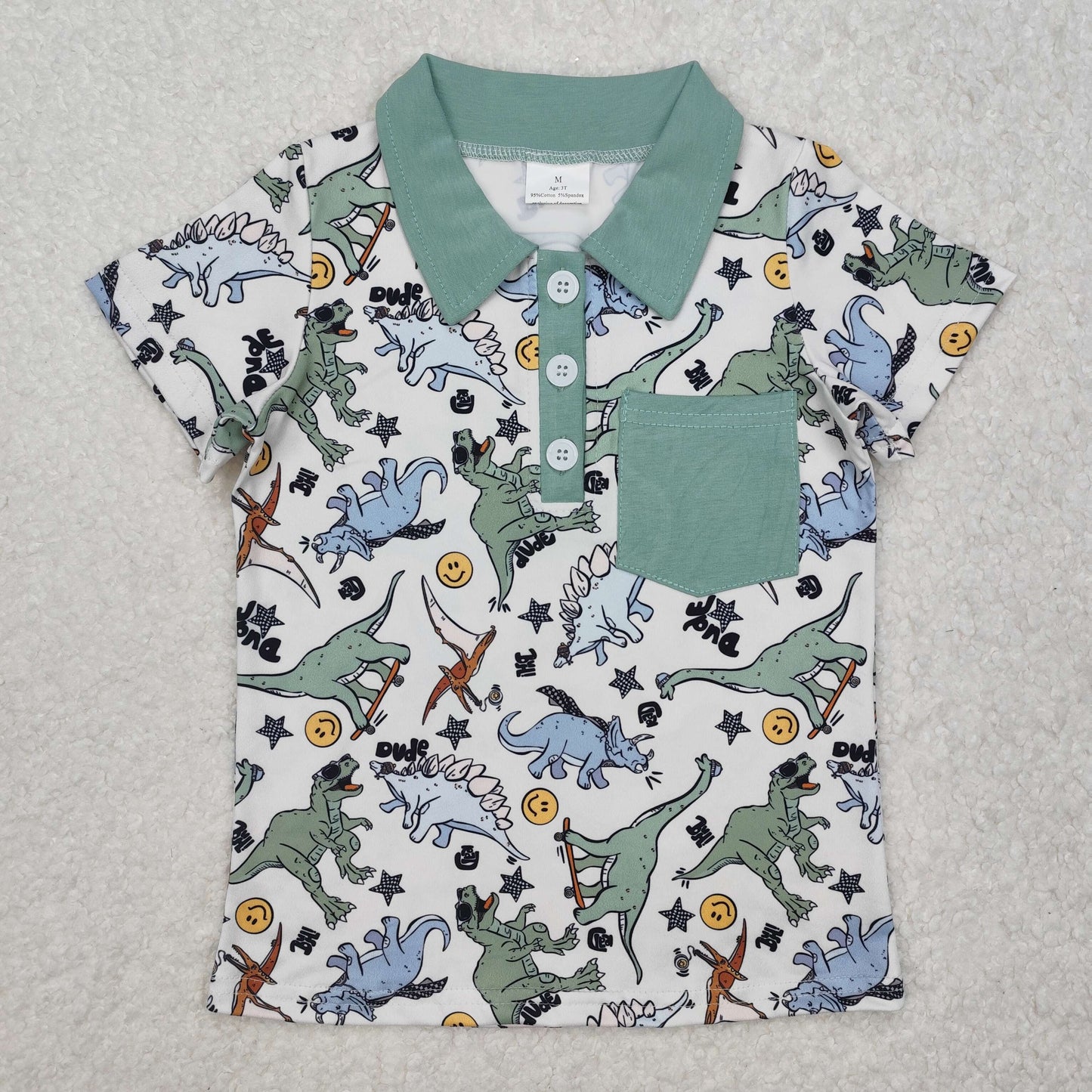 Sibling Baby Boys Western Horse Rodeos Cowboy Half Button Short Sleeves Polo Shirts Top