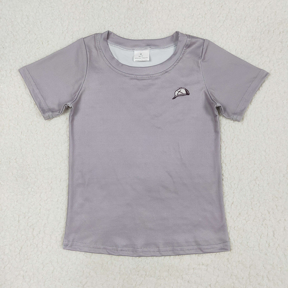BT1149 baby boys grey dog camouflage short sleeve summer tshirts