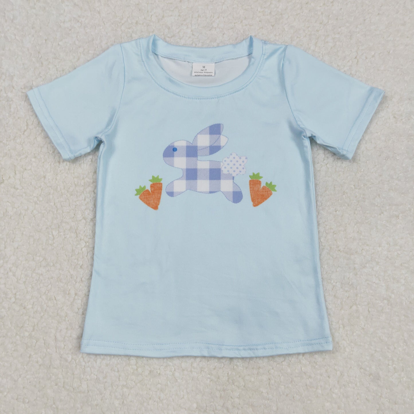 Sibling Baby Girls Short Sleeve Flowers Cross Rabbits Eggs Easter T-shirts Tops