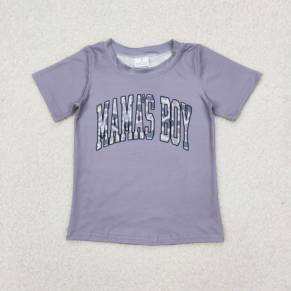 BT1187 baby clothes mama's boy grey camouflage summer tshirt