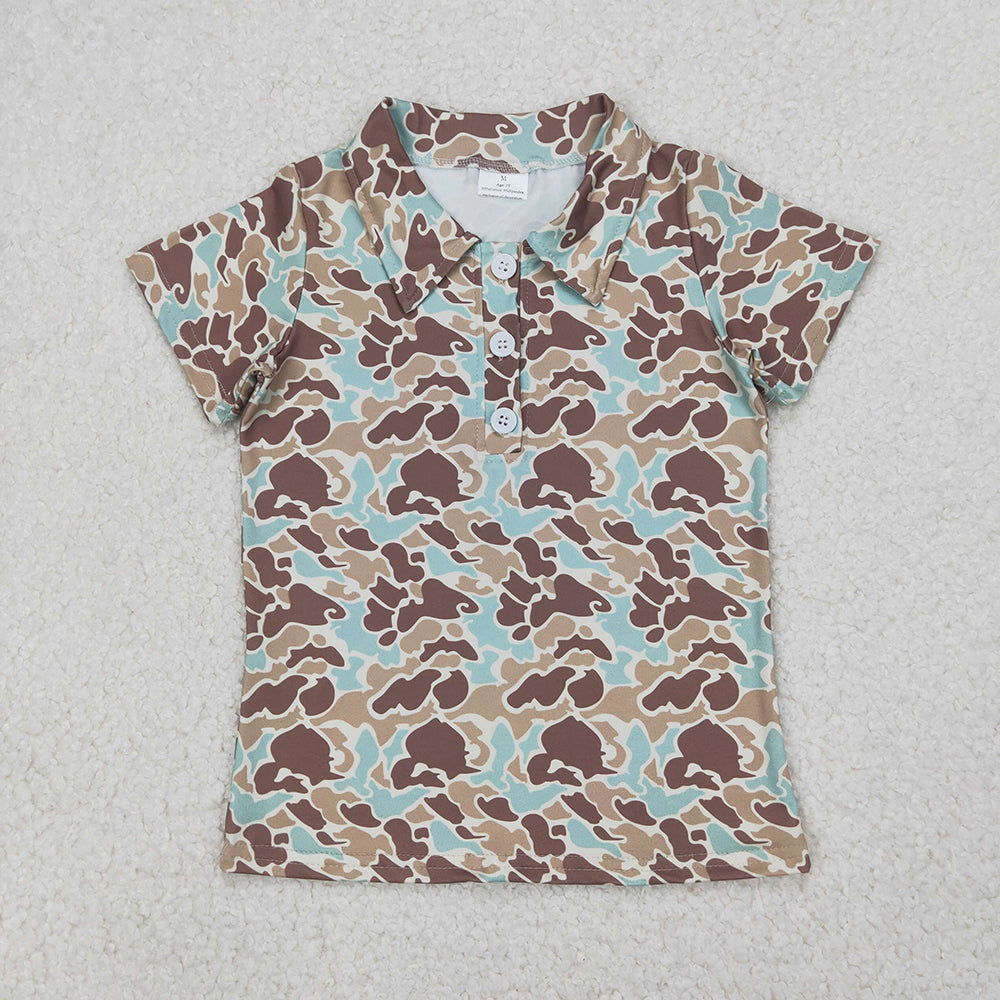 BT1212 baby boys clothes green camouflage summer tshirts