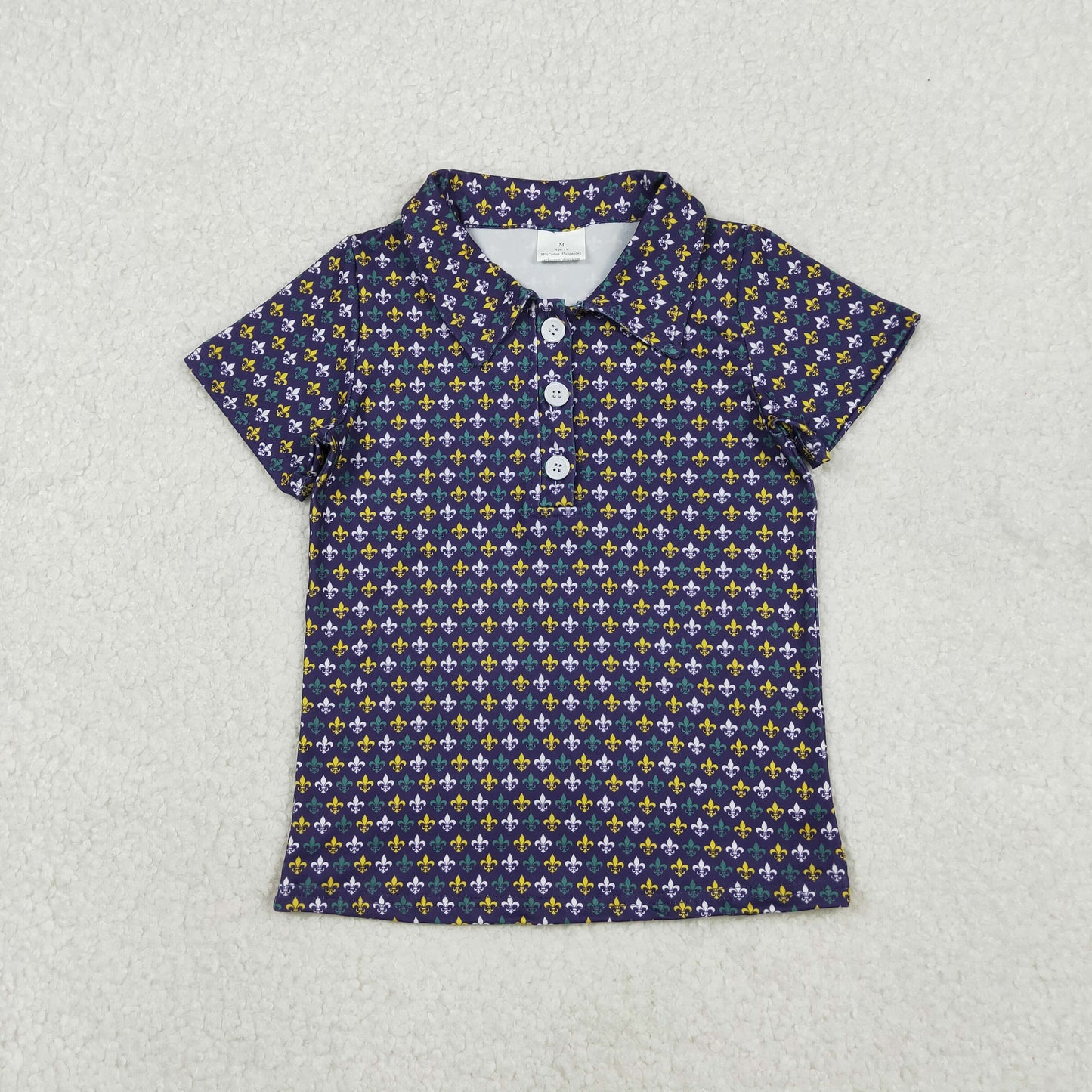 Sibling Baby Boys Mardigras Button Polo Shirts Top