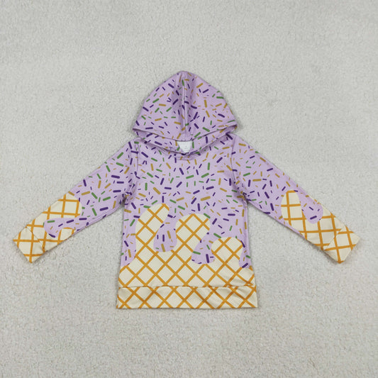 BT1373 Baby Boys Long Sleeve Lavender Sprinkles Drip Hoodies Top