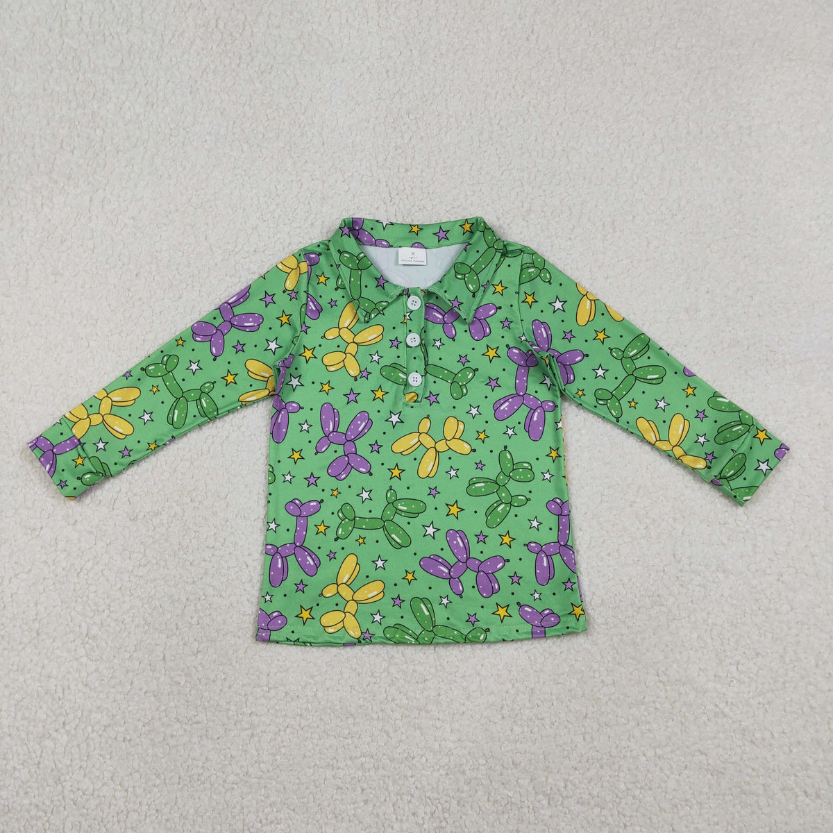 Sibling Baby Boys Girls Mardigras Button Zip Pullovers Shirts Top