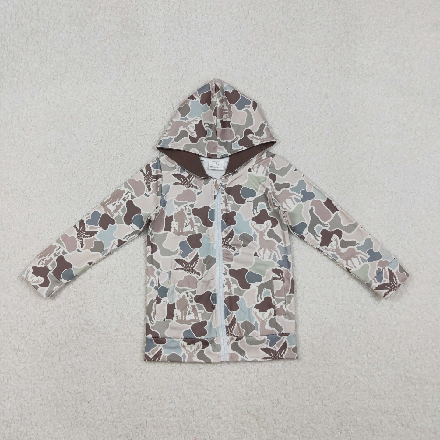 Sibling Baby Boys Girls Long Sleeves Southern Hunting Camo Zip Pockets Hoodie Jackets Top