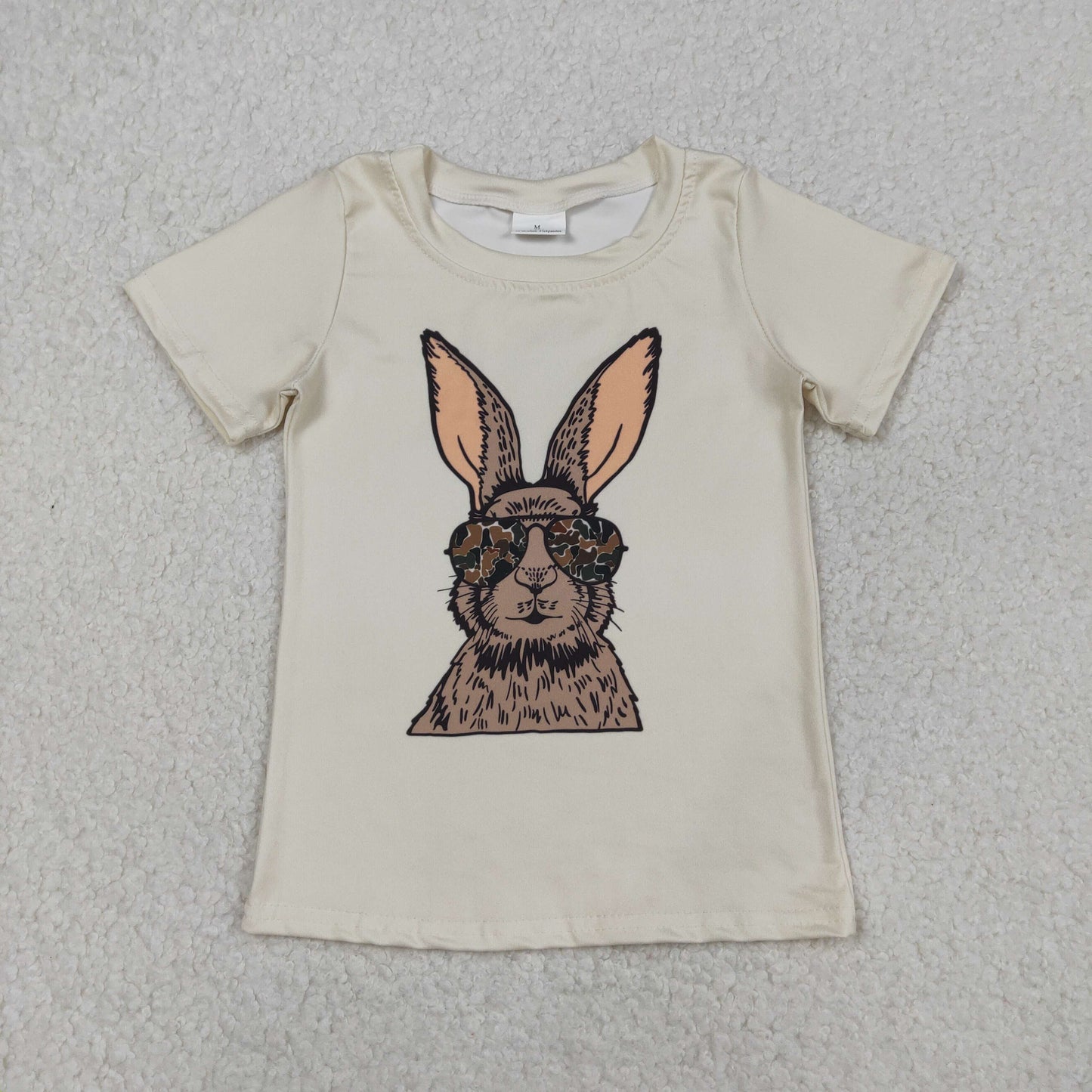 Sibling Baby Girls Short Sleeve Flowers Cross Rabbits Eggs Easter T-shirts Tops