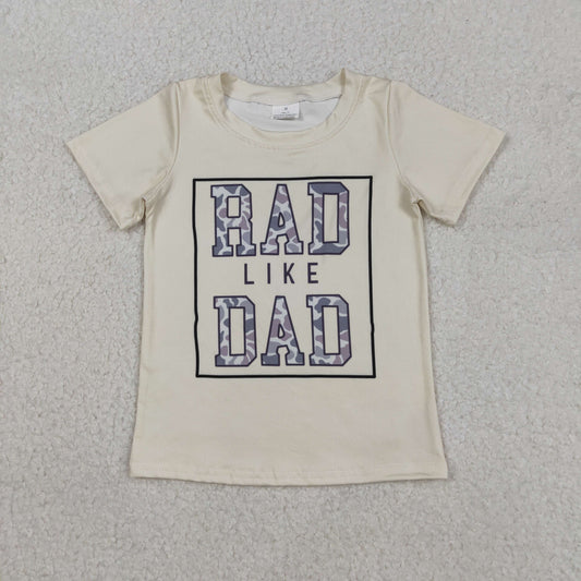 BT1416 Baby Boys Short Sleeve Grey Camo Rad Like Dad Tee Shirts Top