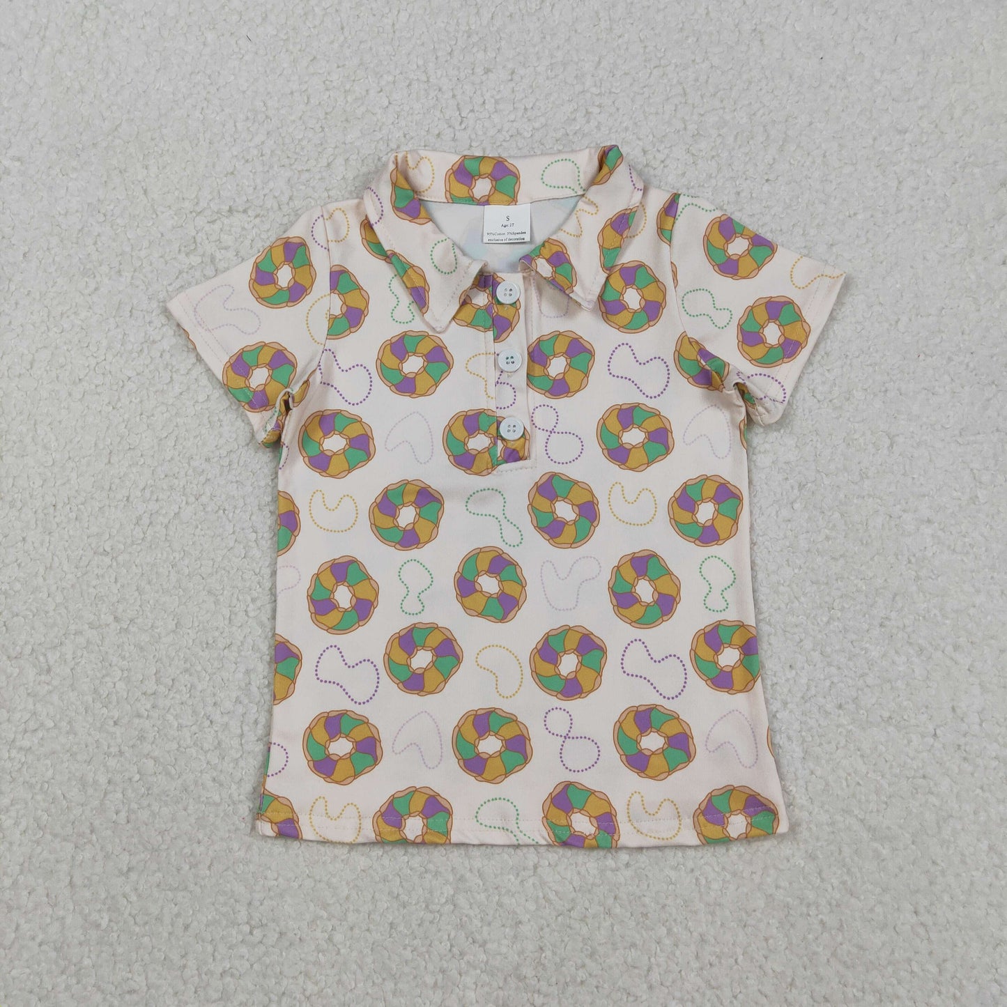 Sibling Baby Boys Mardigras Button Polo Shirts Top