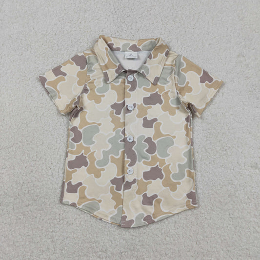 BT1566 Baby Boys Southern Khaki Camo Button Shirts Top