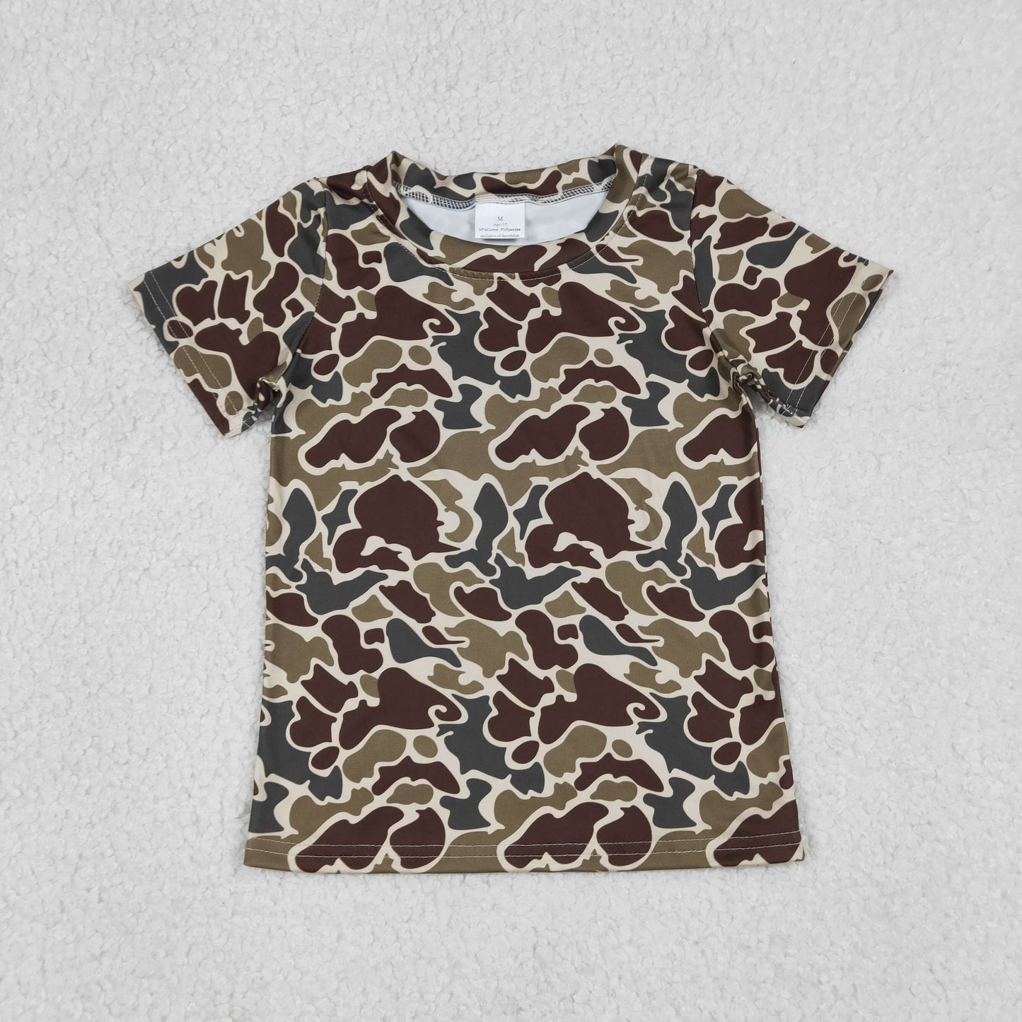 BT1648 Baby Boys Short Sleeve Southern Dark Khaki Camo T-shirts Top