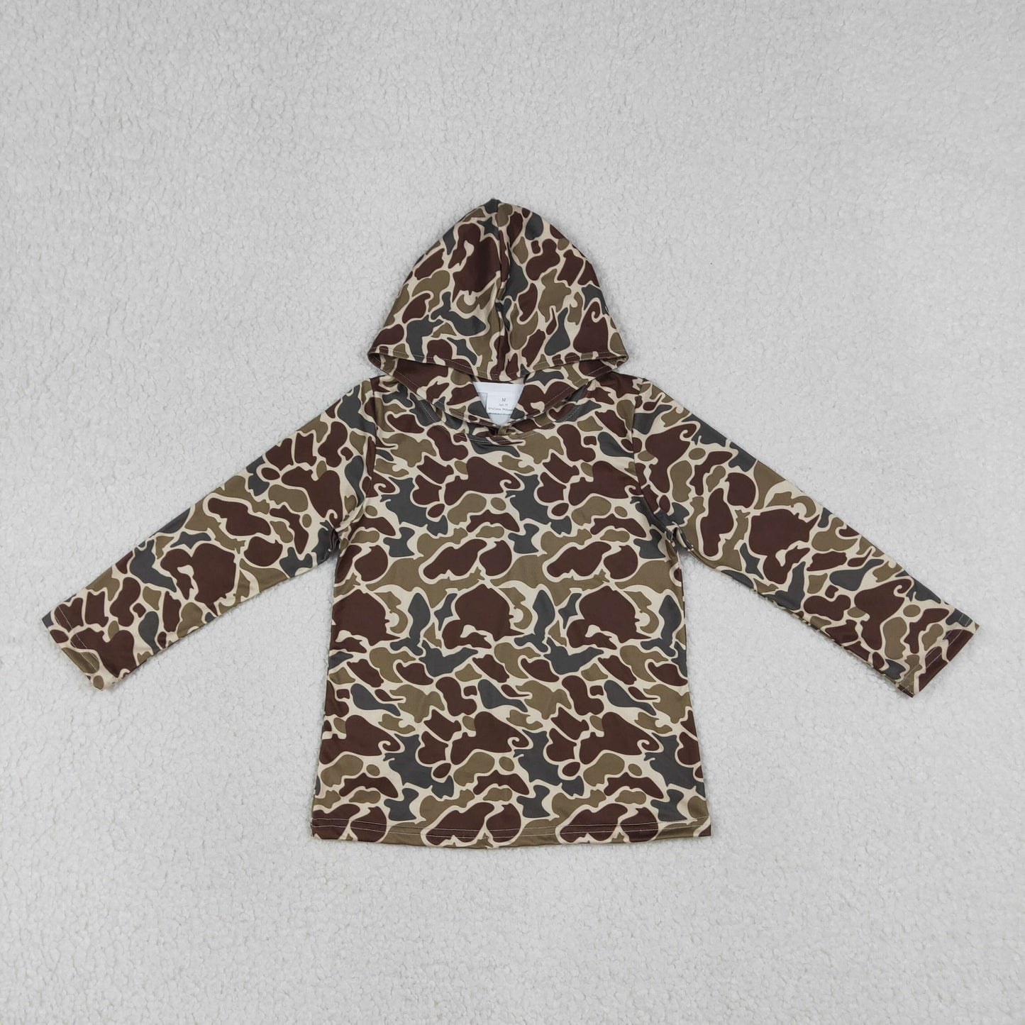 BT1650 Baby Boys Long Sleeve Southern Dark Khaki Camo Hoodies Top