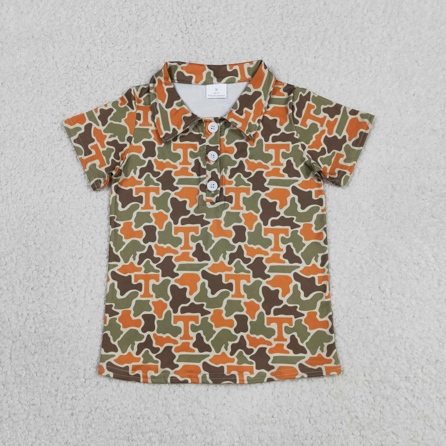 Sibling Baby Boys Short Sleeve Southern Camo Team Button Polo Shirts Top