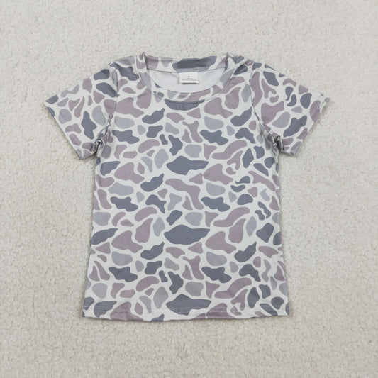 BT1712 Baby Boys Short Sleeve Southern Light Grey Camo T-shirts Top