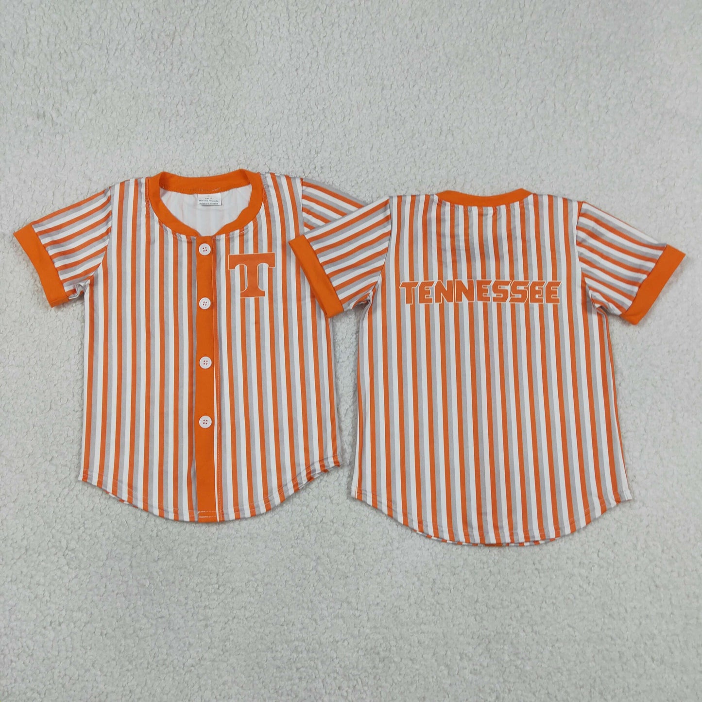 Sibling Baby Boys Short Sleeve Stripe Team Button T-shirts Top