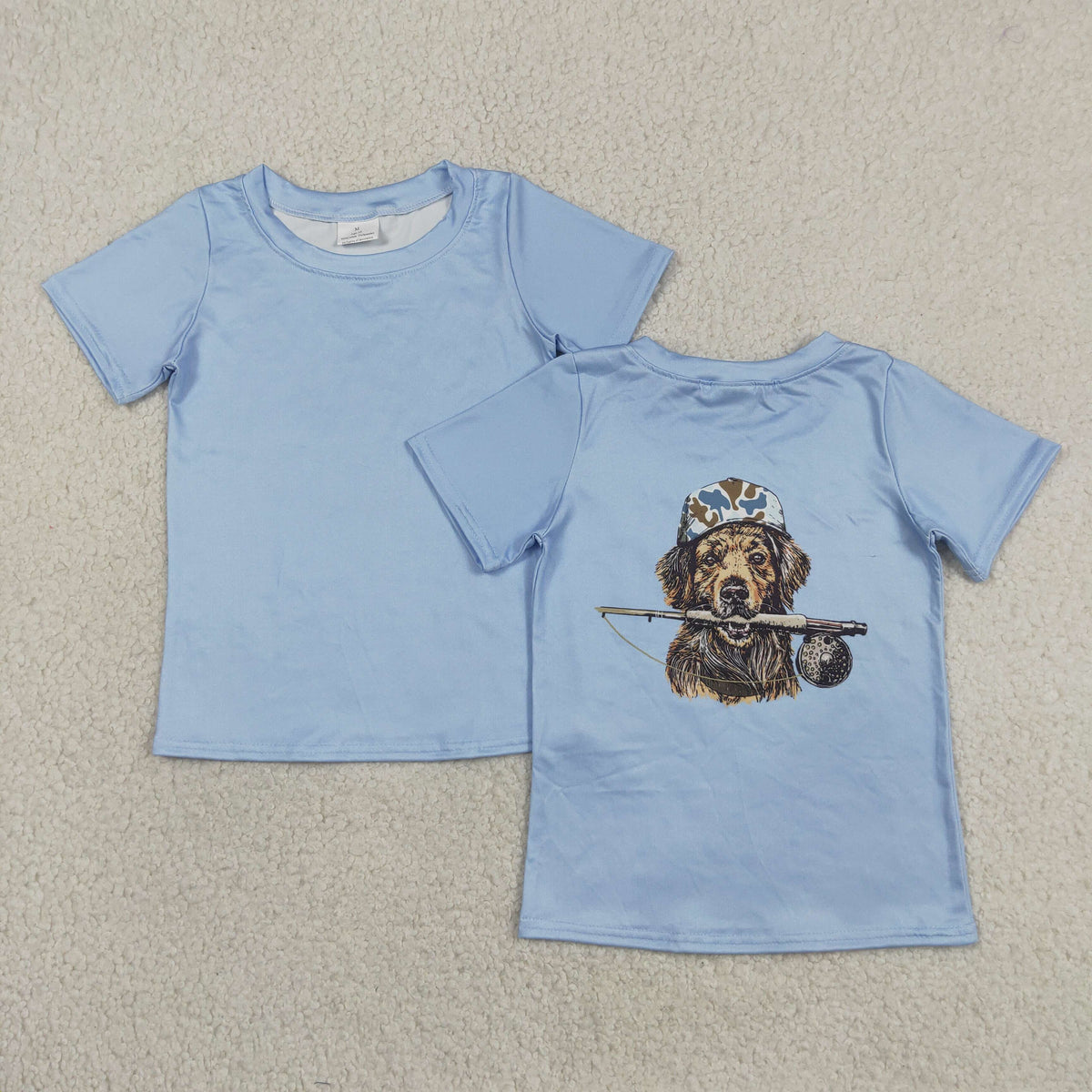 Sibling Baby Boys Short Sleeve Dogs Ducks Fishing Hunting T-shirts Tops