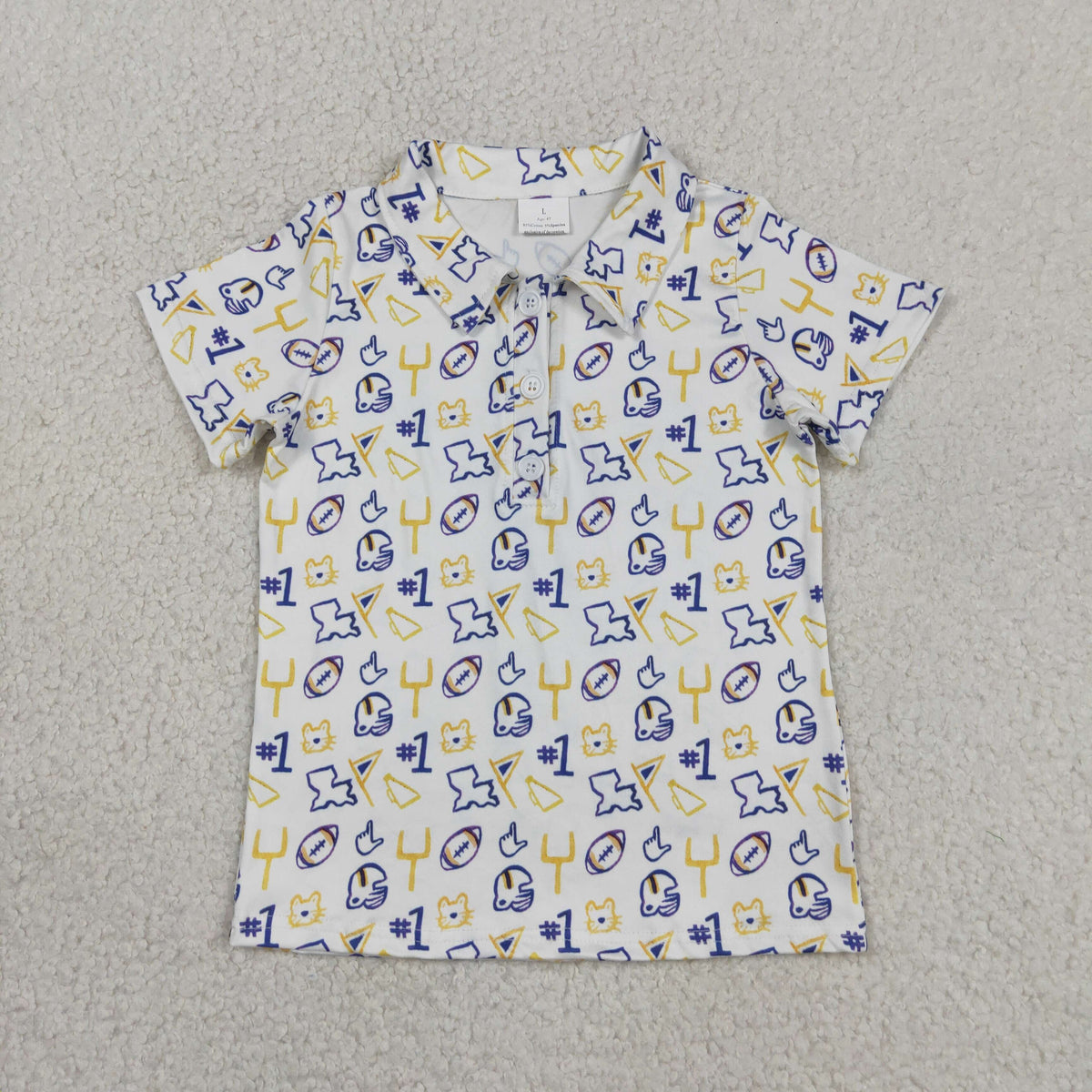 Sibling Baby Boys Short Sleeve Baseballs Footballs Team Button Polo Shirts Top
