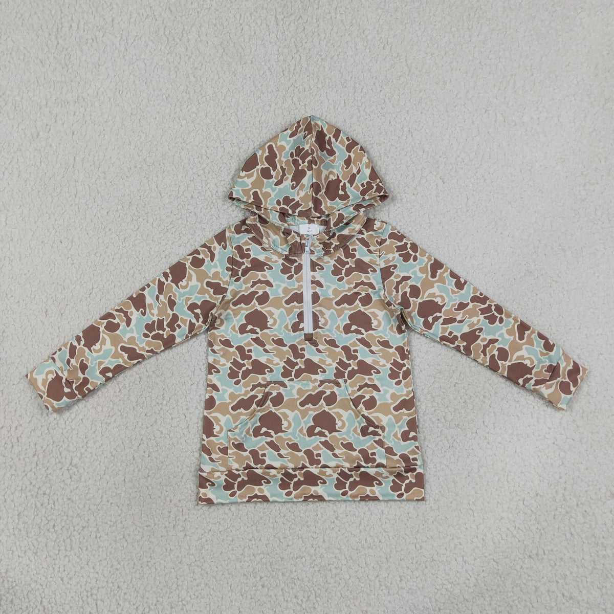 Mama and Me Boys Long Sleeve Southern Camo Zip Pockets Hoodies Top