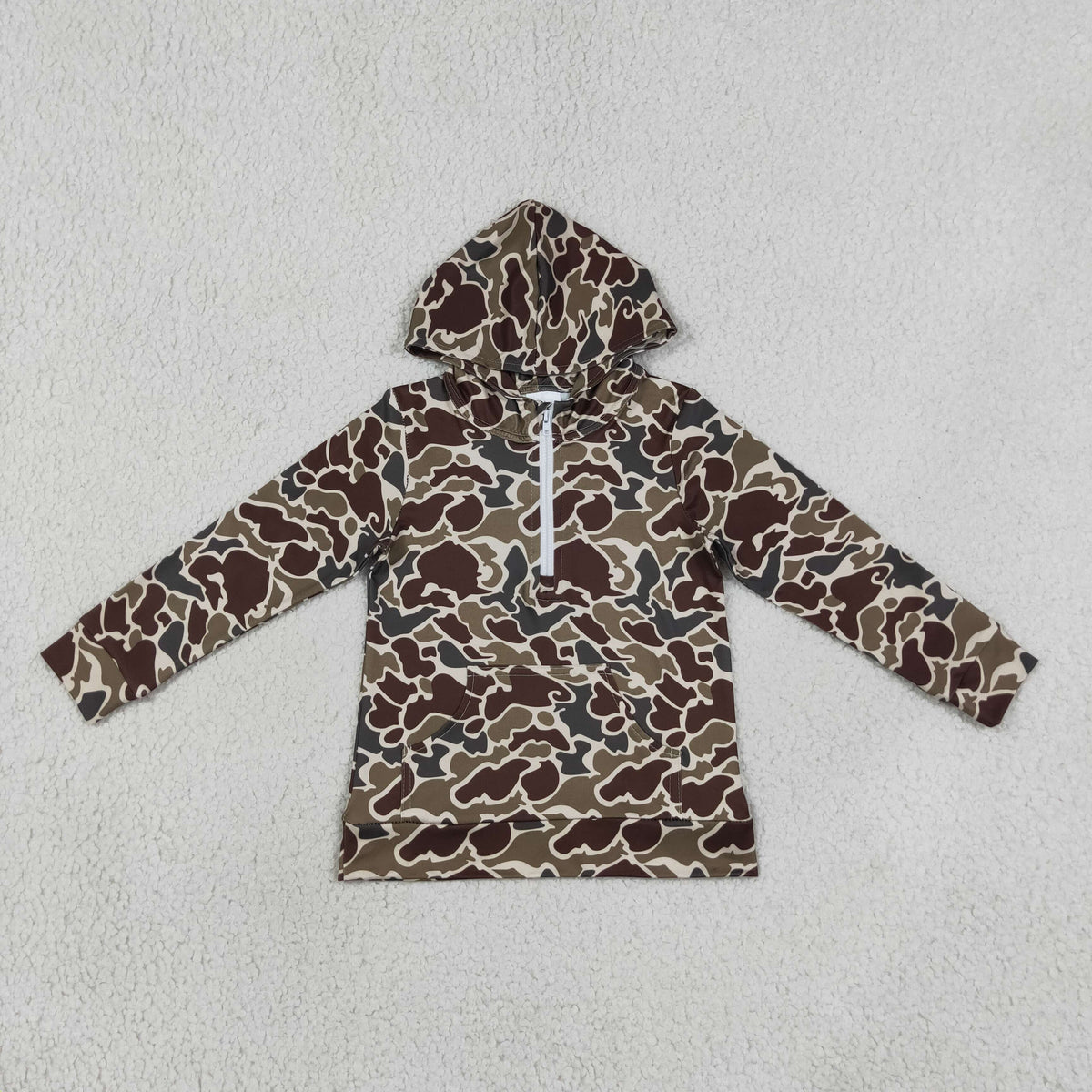 Mama and Me Boys Long Sleeve Southern Camo Zip Pockets Hoodies Top