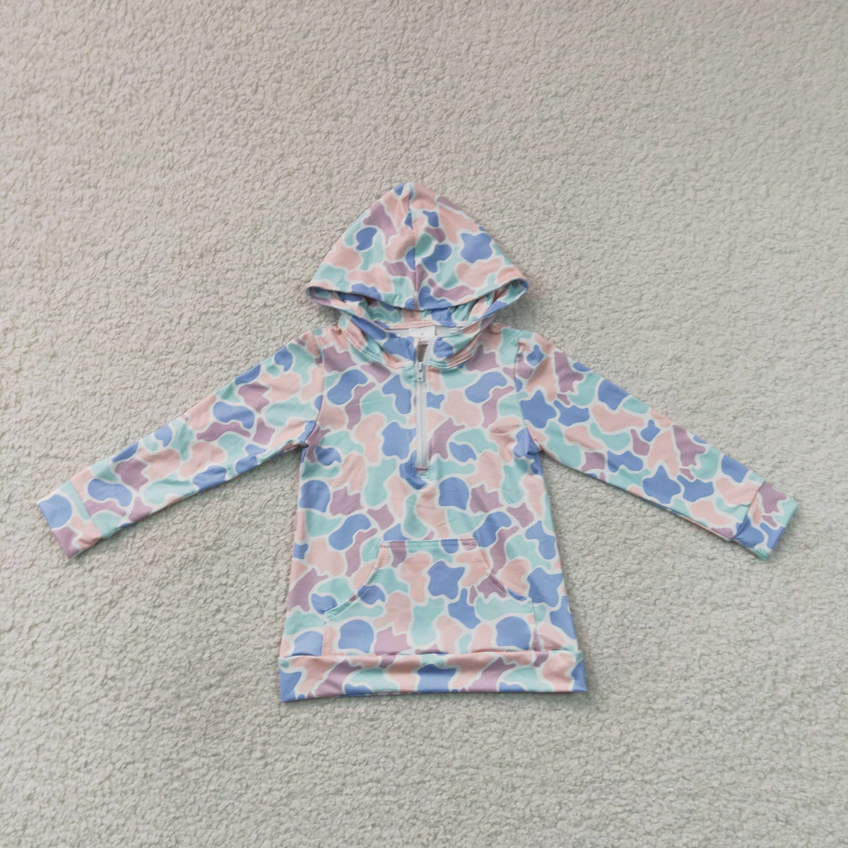 Mama and Me Boys Long Sleeve Southern Camo Zip Pockets Hoodies Top