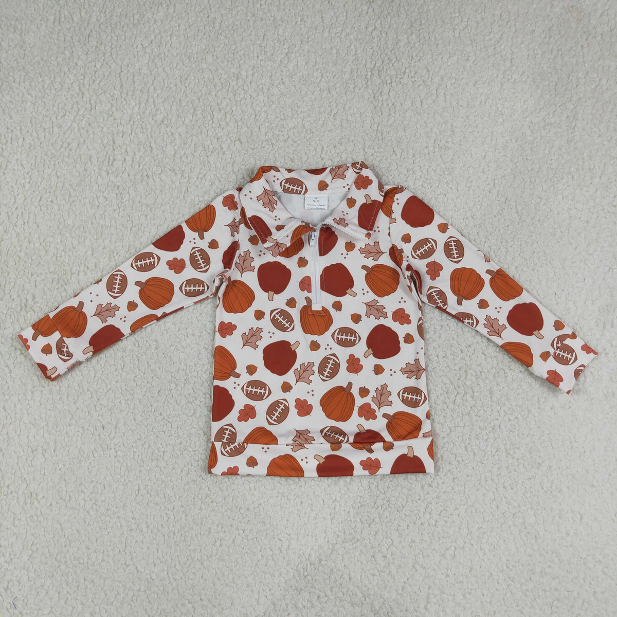 Sibling Baby Boys Pumpkins Footballs Fall Jogger Clothes Set Zip Pullover Rompers