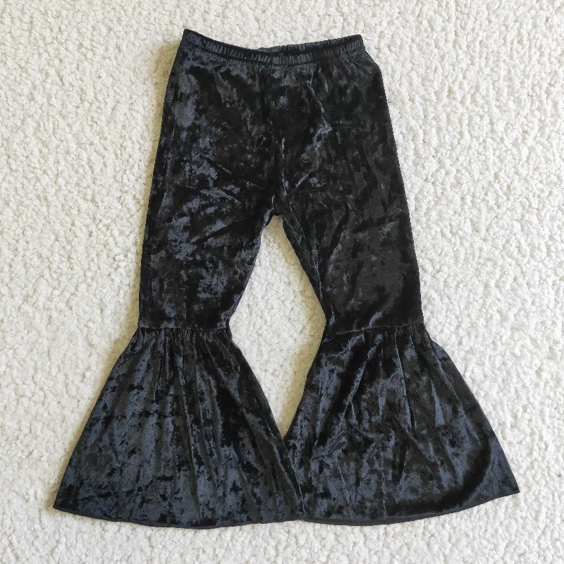 Sibling Baby Girls Velvet Bell Bottom Pants