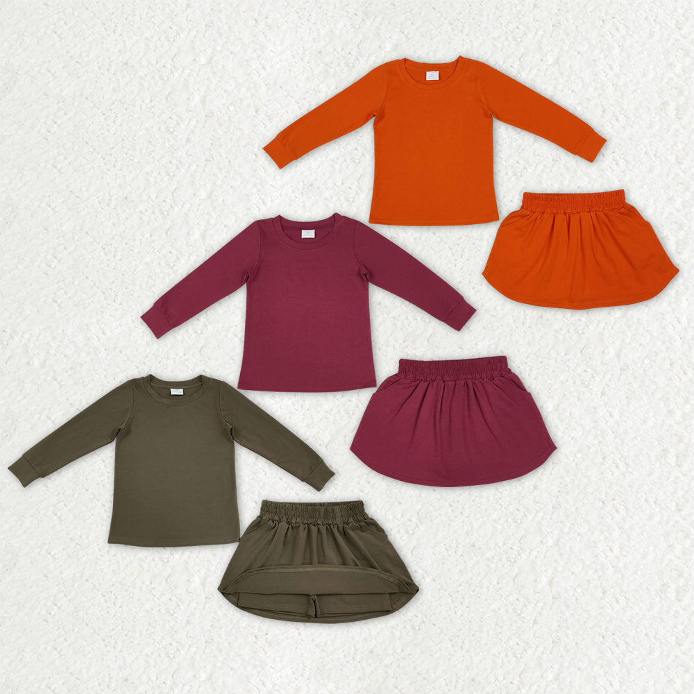 Sibling Baby Girls Long Sleeve Shirts Top Skirt Short Cotton Clothes Sets