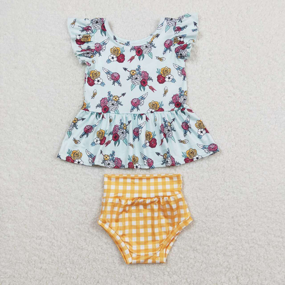 Sibling Baby Girls Summer Top Bummies Outfits Sets