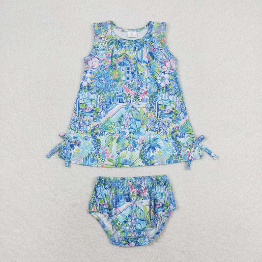 GBO0340 baby girl clothes painting girl summer bummies sets