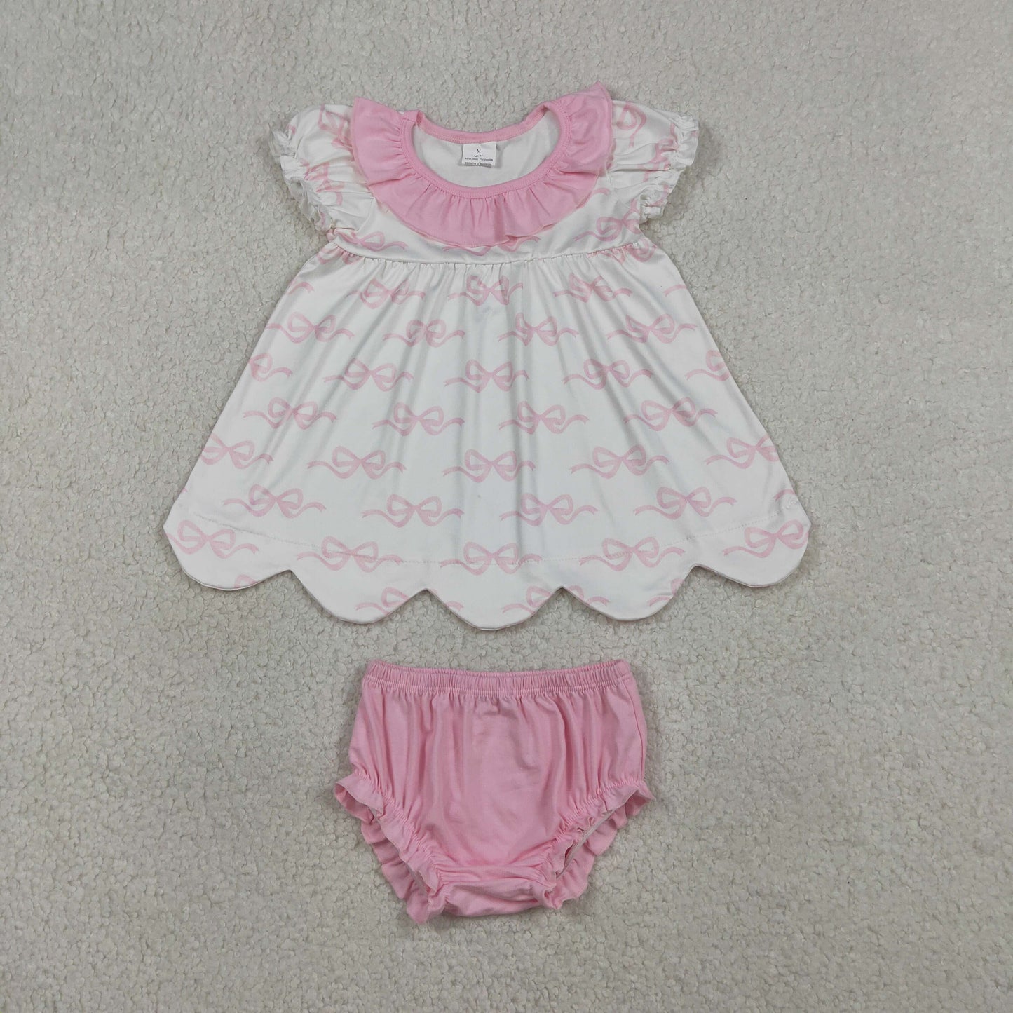 Sibling Baby Girls Bows Bamboo Pajamas Set Hoodies Jacket Bummies Set