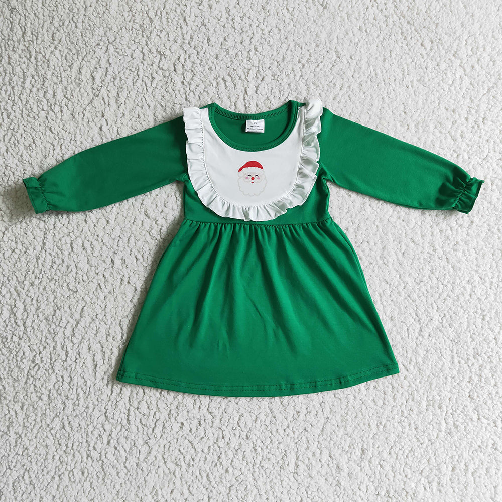 Sibling Baby Boys Girls Embroidery Santa Christmas Tee Shirts Clothes Set Knee Length Dress Rompers