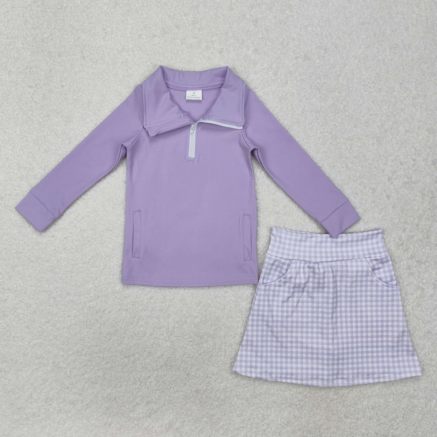 Sibling Baby Girls Zipper Pullovers Shirts Top Floral Skorts Yoga Sets