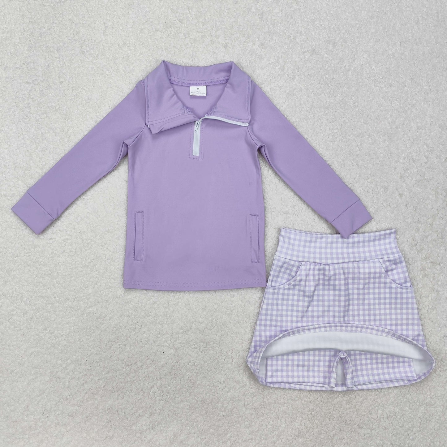 Sibling Baby Girls Zipper Pullovers Shirts Top Floral Skorts Yoga Sets