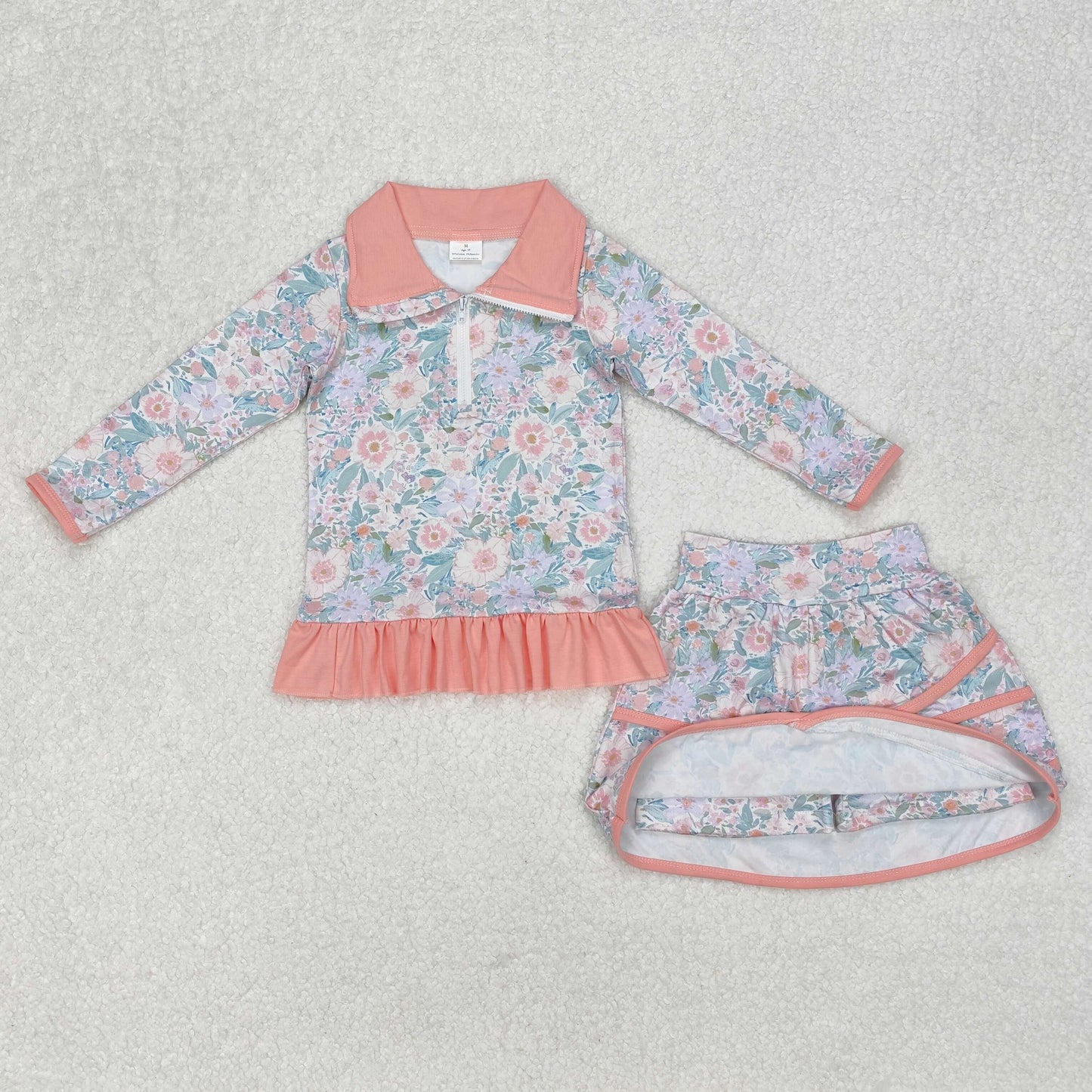 GLD1010  baby girl clothes floral toddler girl skirt outfit