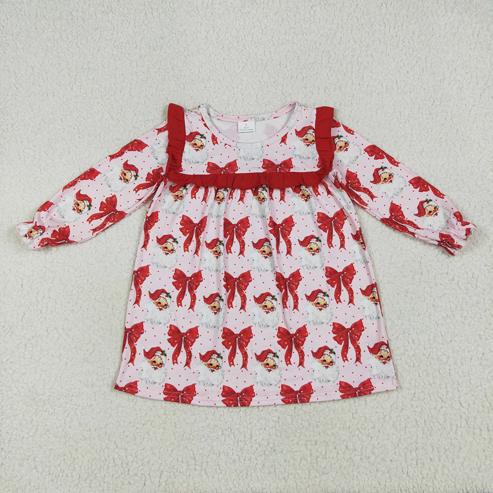 Sibling Baby Girls Christmas Red Santa Bows Rompers Dresses Outfits