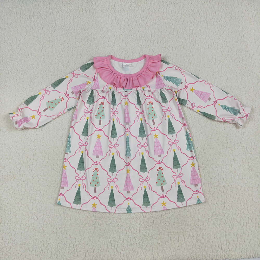 Sibling Baby Girls Christmas Trees Bows Rompers Dresses Outfits