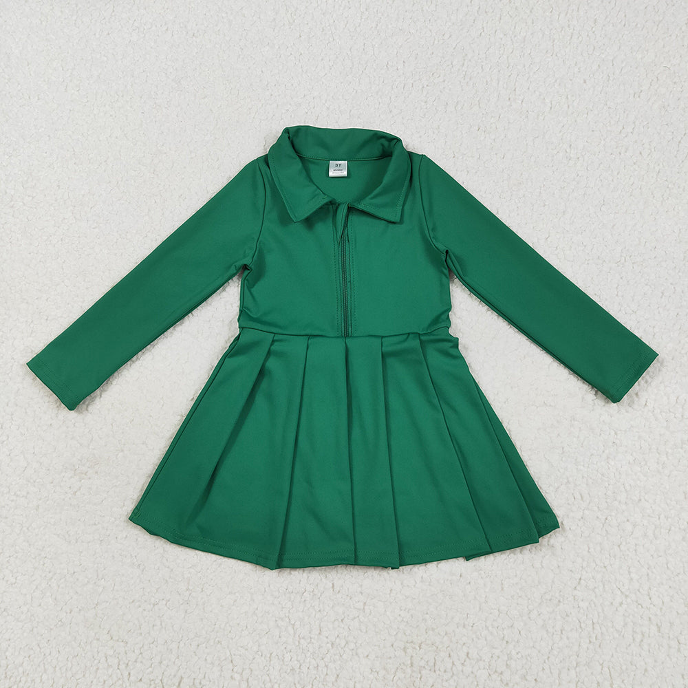 Sibling 8 Colors Baby Girls Long Sleeves Zipper Yoga Knee Length Dresses