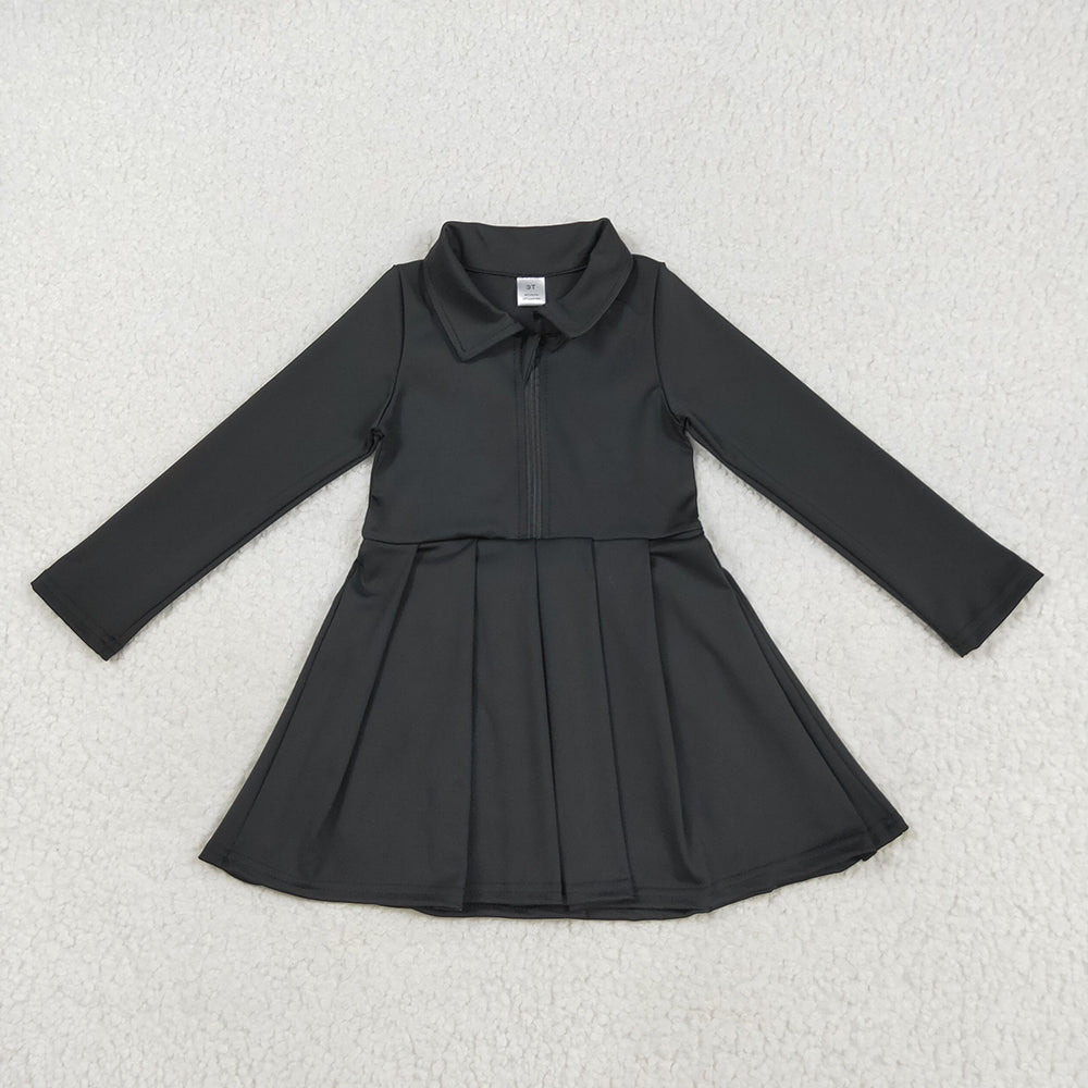 Sibling 8 Colors Baby Girls Long Sleeves Zipper Yoga Knee Length Dresses
