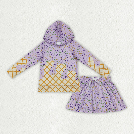 GLD1579 Baby Boys Mardigras Sprinkles Drip Hoodie Skirt Shorts Team Clothes Sets