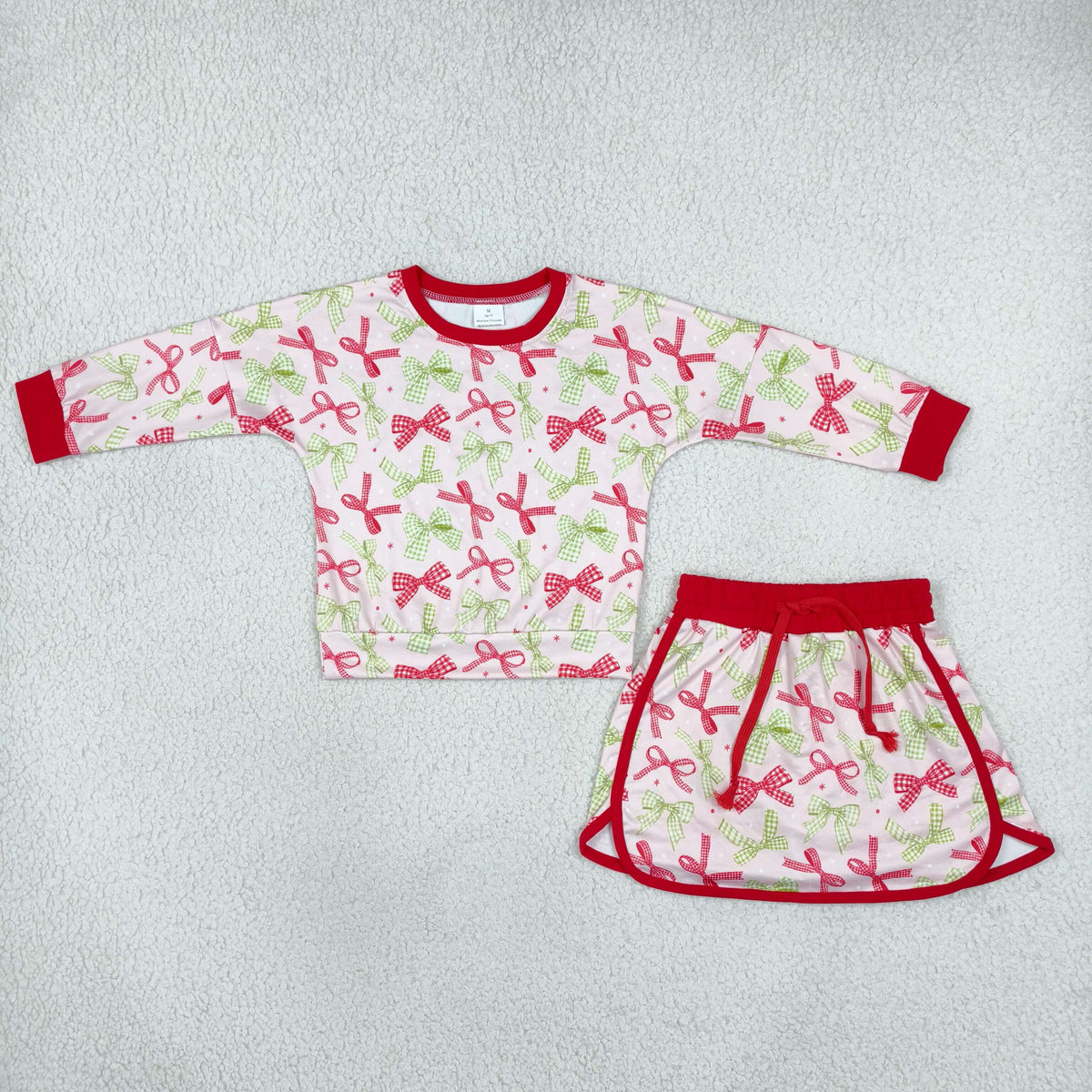 Sibling Baby Girls Long Sleeves Polka Dots Top Skirt Short Clothes Sets