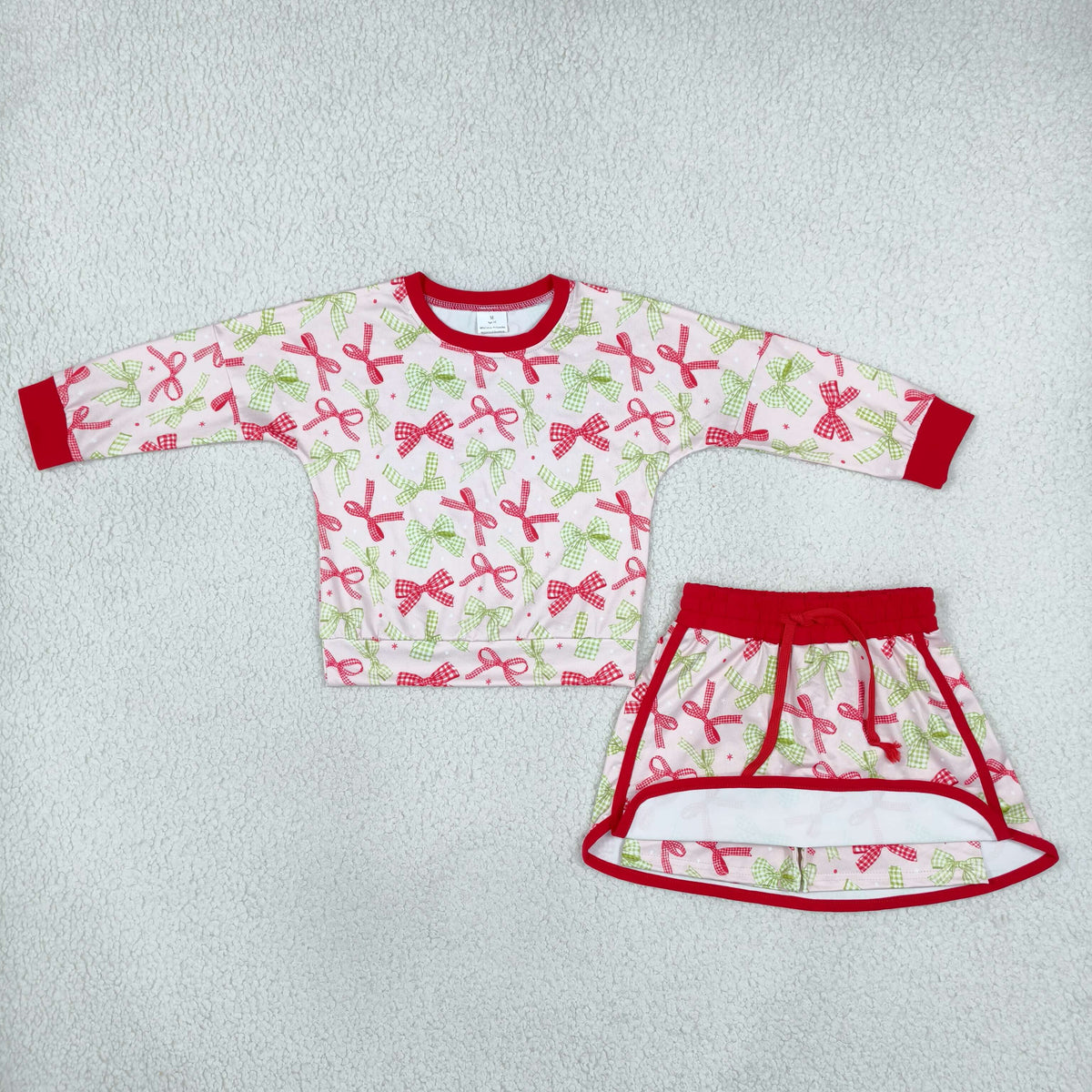 Sibling Baby Girls Long Sleeves Polka Dots Top Skirt Short Clothes Sets