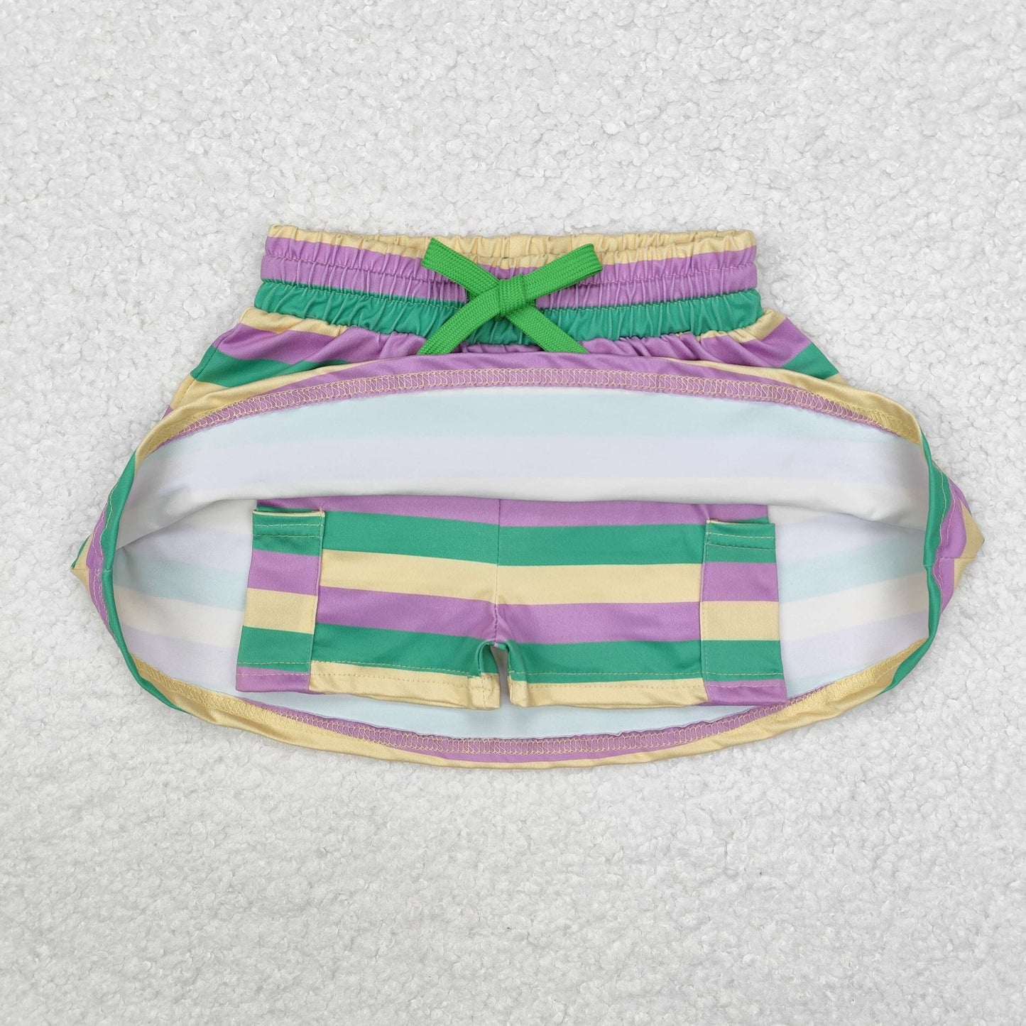 Sibling Baby Girls Mardigras Stripes Ruffle Shorts Skirt Shorts Bottom