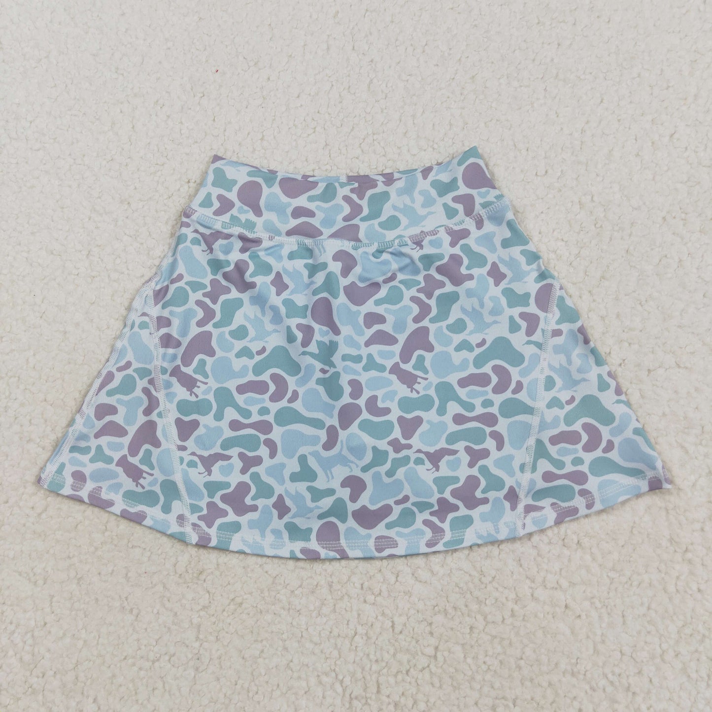 GLK0128 Baby Girls Aqua Ducks Camo Yoga Active Skirts Short Bottom