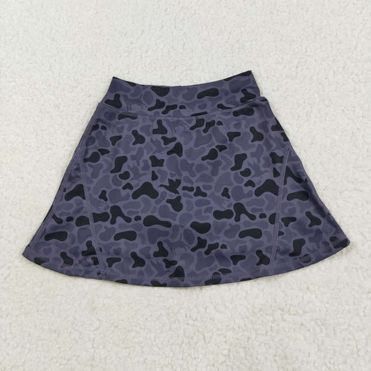 GLK0130 Baby Girls Dark Grey Ducks Camo Yoga Active Skirts Short Bottom