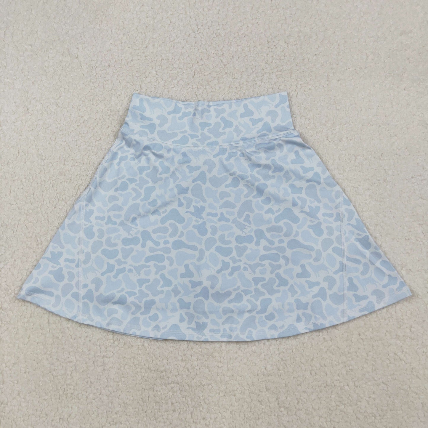 GLK0133 Adult Women Light Blue Ducks Dogs Camo Skirts Shorts Bottom