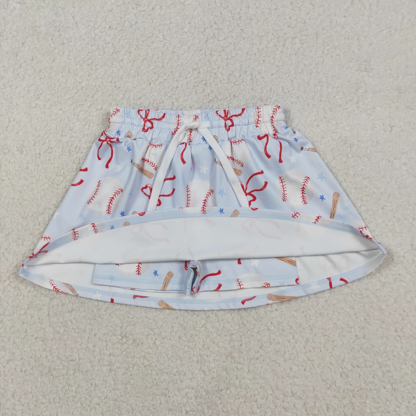 GLK0169 Baby Girls Stars Baseballs Team Yoga Active Skirts Short Bottom